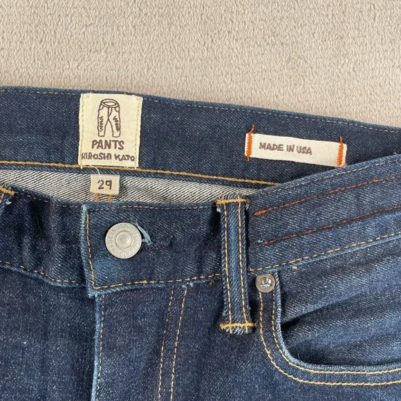 HIROSHI KATO The Pen Slim Selvedge Denim Jeans 29x27 Blue Raw Stretch USA Made